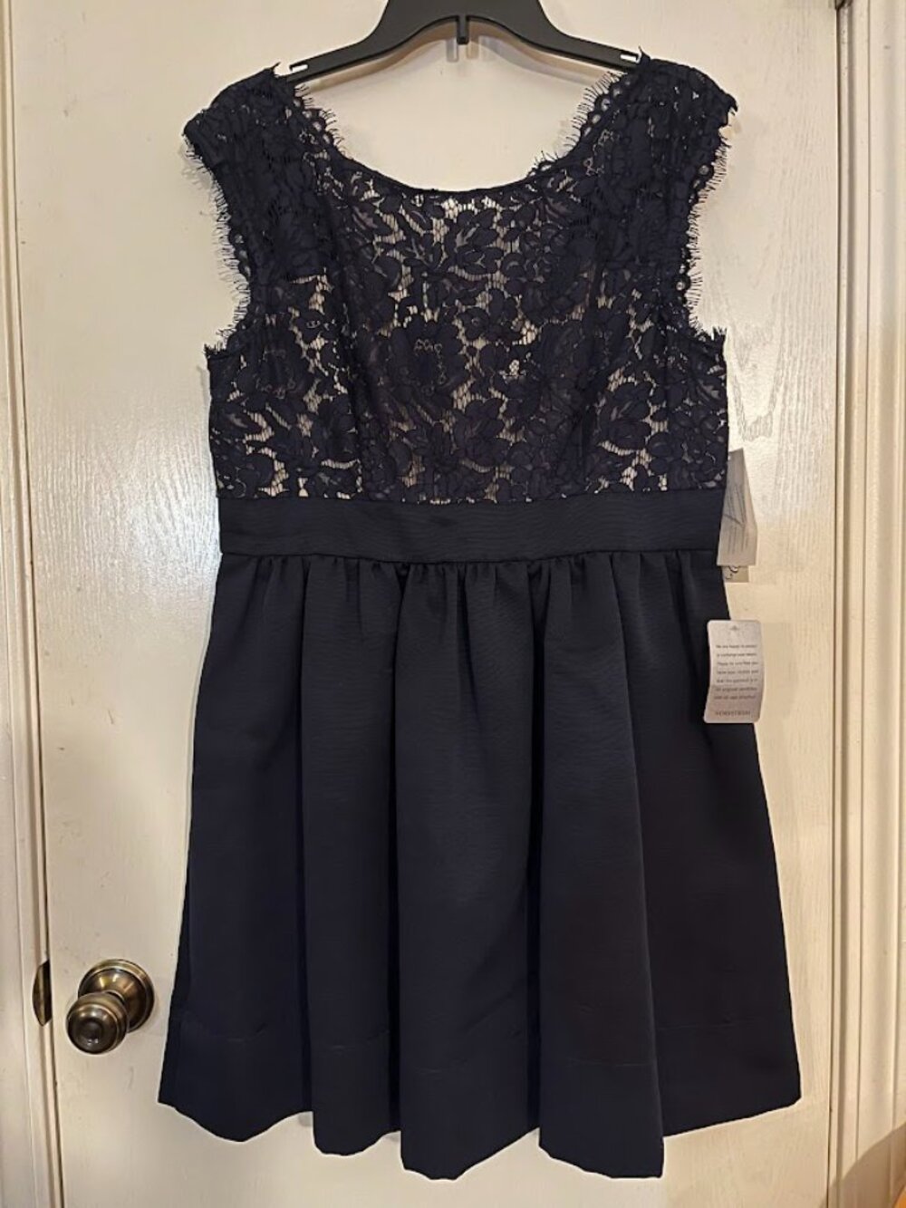 Eliza J NWT Navy Lace Fit Flare Cocktail Dress 14P
